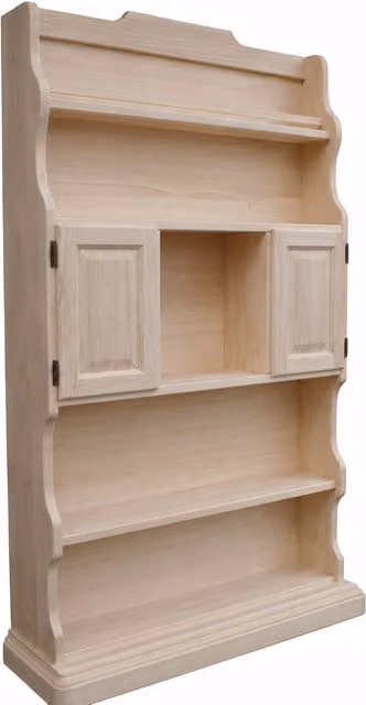 Mobile bar porta bottiglie in legno grezzo Mobili 2G L/P/H: 126 x 33 x 199 cm – 1