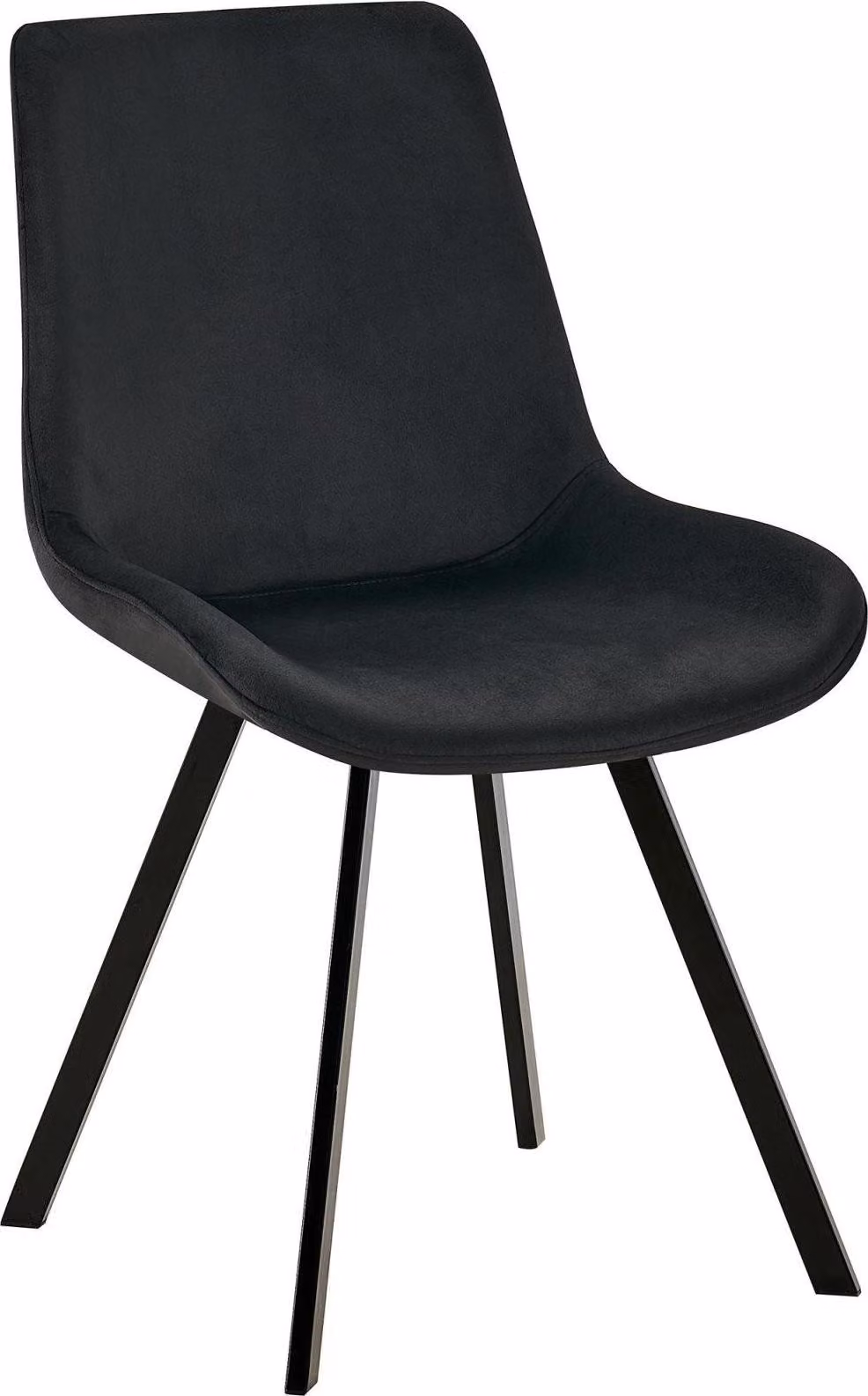 Sedia da pranzo in velluto - Sedia girevole - Seduta confortevole | Colore: Nero