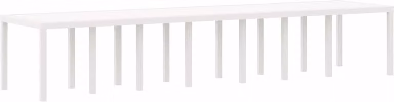 Tavolo da Giardino Bianco 400 x 100 x 73 cm polyrattan