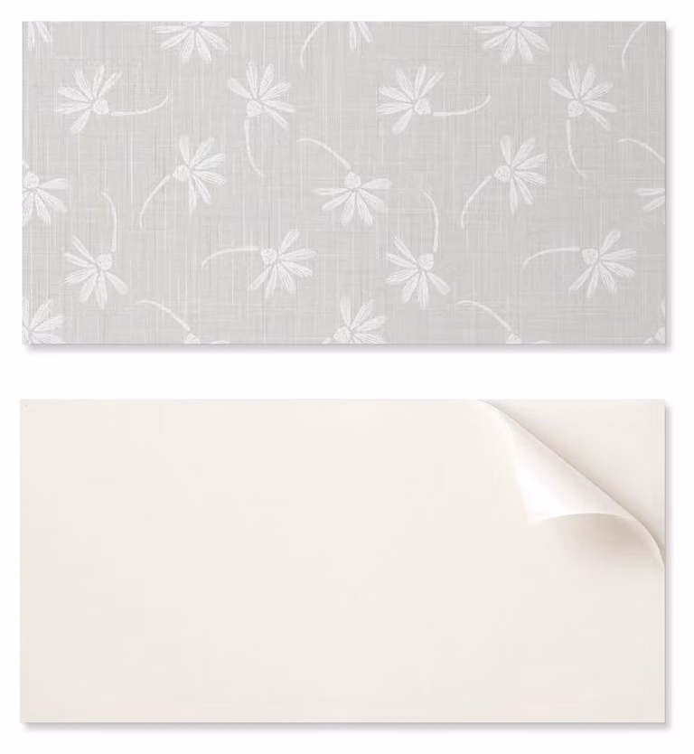 Pannello decorativo in vinile per parete, ideale per la sala da pranzo, dimensioni 120 x 60 cm, con motivo floreale su sfondo neutro