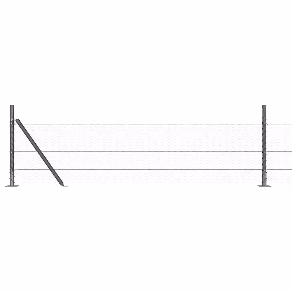 Recinzione esagonale vidaXL con base in cemento e palo in acciaio e PVC, Grigio, H: 100 cm, L: 40 cm – 2
