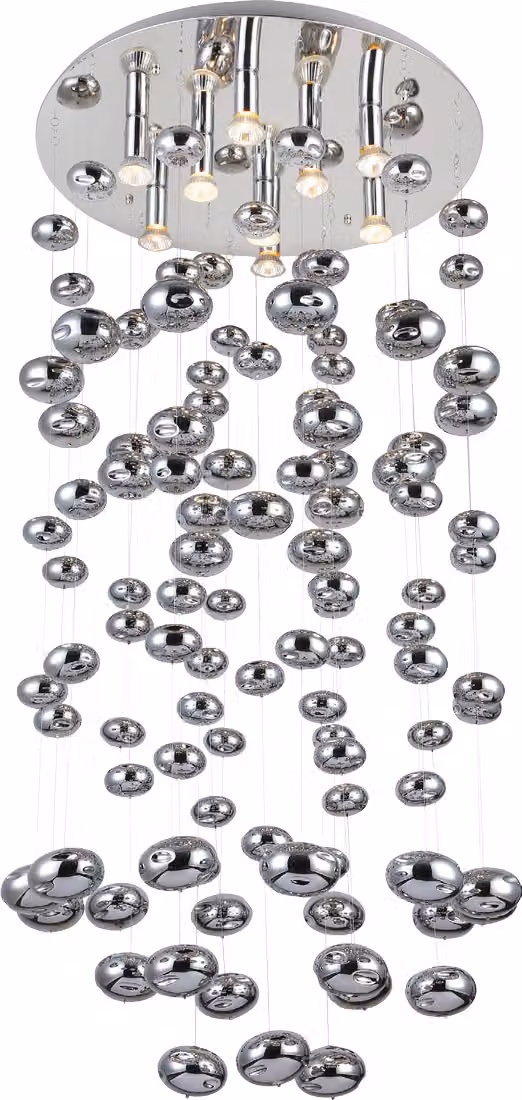 Plafoniera LED AMARILLO 9xGU10/50W, cromo, Ø: 60, H: 125 cm, dimmerabile
