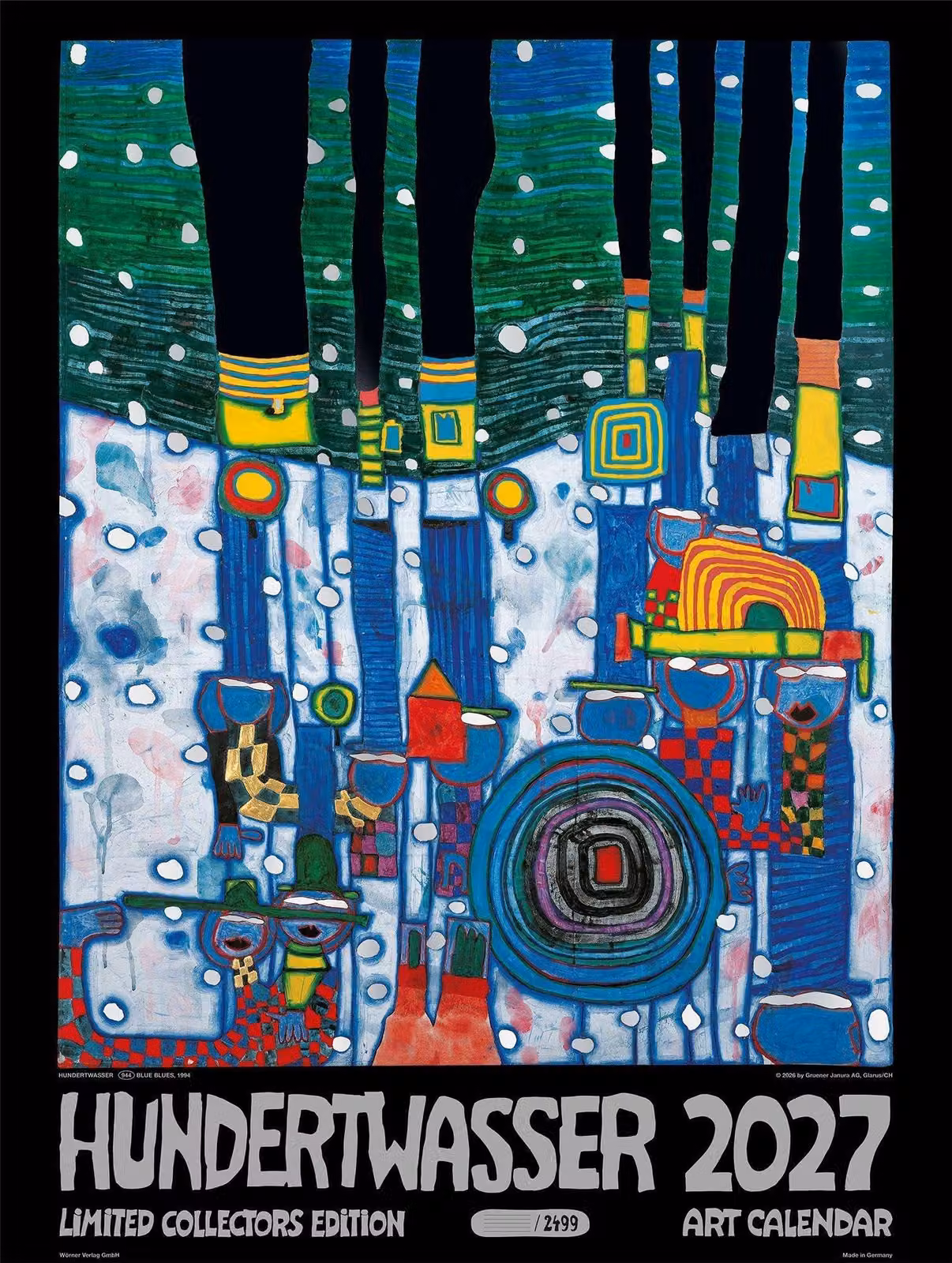 Calendario d'arte 2027 di Hundertwasser - Edizione limitata da collezione