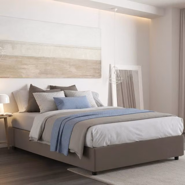 Letto Matrimoniale Aluin Talamo Italia con Materasso Incluso, Grigio, L/P: 160 x 200 cm, H: 175 cm