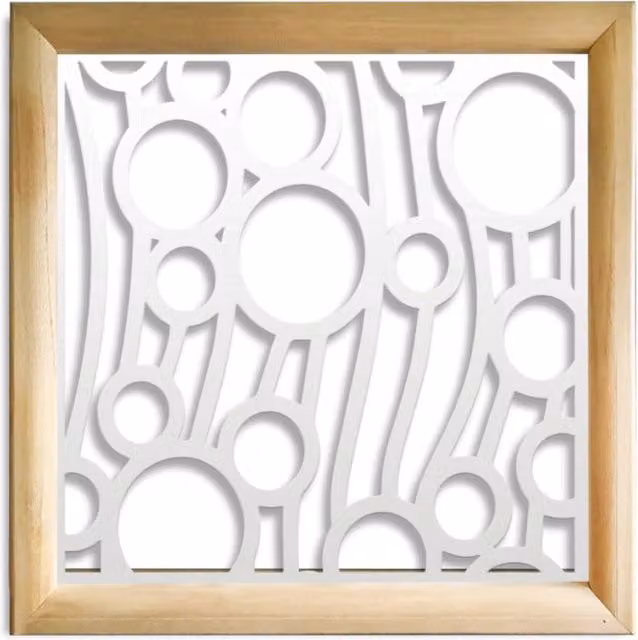 Signorbit BOLLE Moduli Decorativi Geometrici in Legno e PVC, Colore: bianco, L/P/H: 98 x 98 x 98 cm