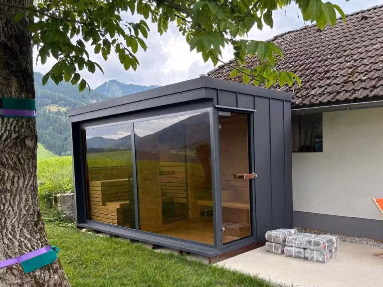 Sauna da giardino Sauna a botte Sauna all'aperto Rombek 4x2m