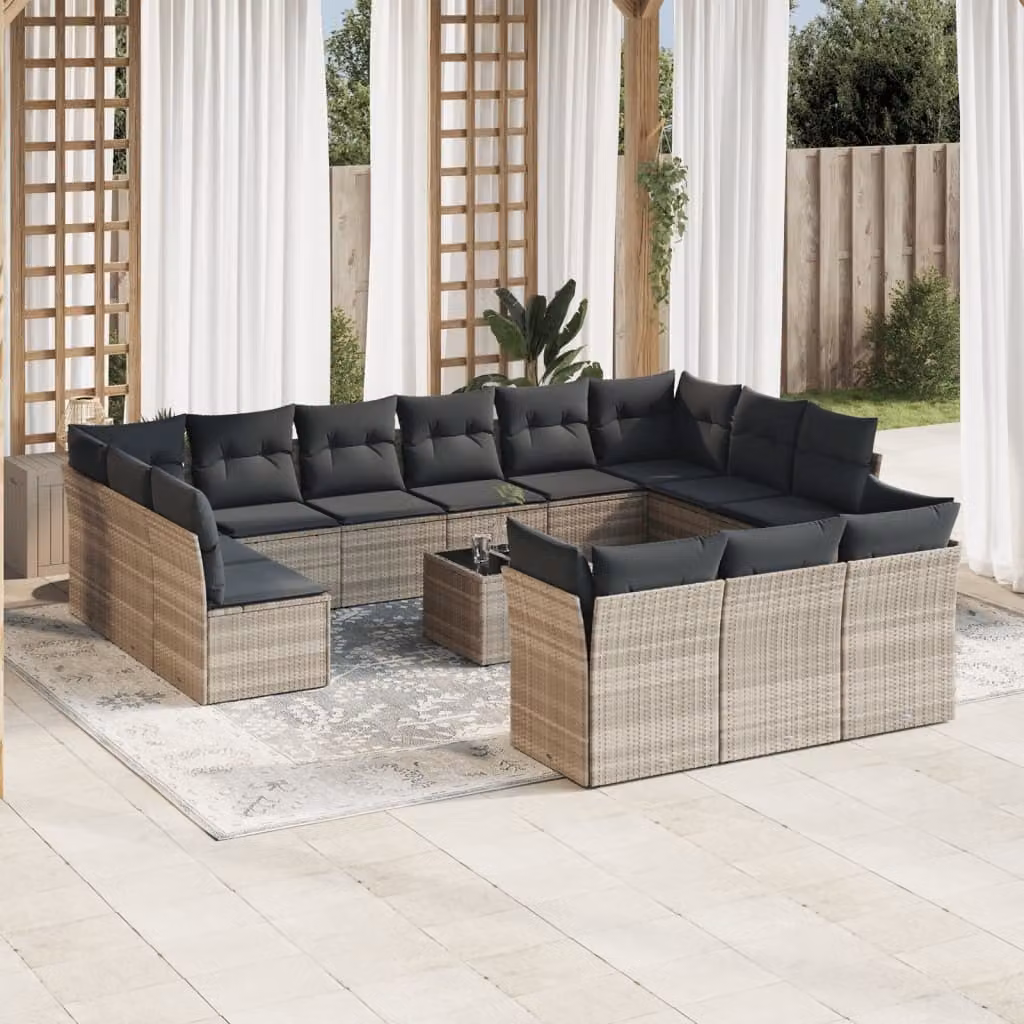 Maison Exclusive - Set Divani da Giardino 14pz con Cuscini in Polyrattan