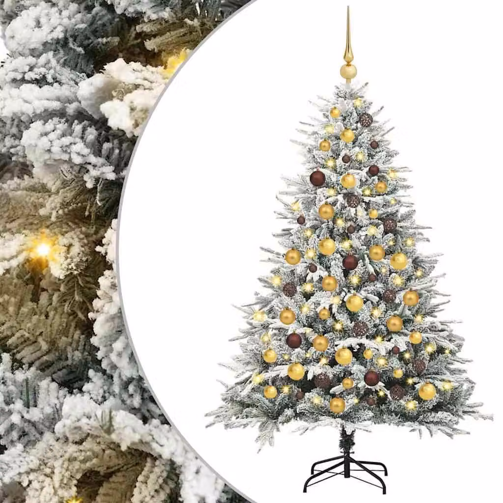 Albero di Natale artificiale preilluminato con pallina verde