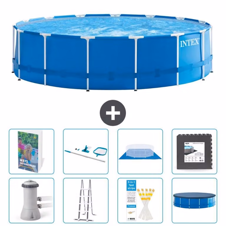 Piscina autoportante rettangolare - 457x122 cm - 7 pezzi - Modello S565