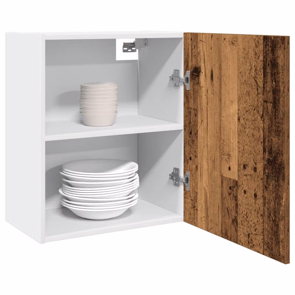Pensile da cucina moderno vidaXL Lyon in MDF con ante a battente, marrone e bianco, L 50 cm, P 31 cm, H 60 cm