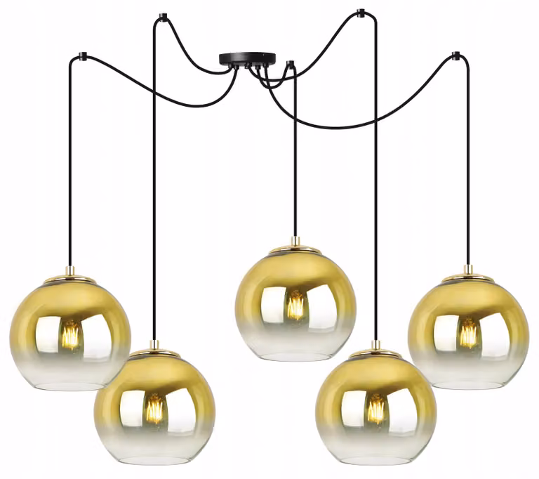 Lampada a sospensione, lampadario, paralume dorato, 15 cm