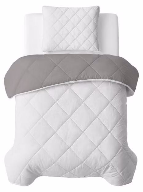 Sleeptime, coperta per letto "Lazy", colore unito beige - tortora/grigio, 140 x 200 cm, con federa inclusa
