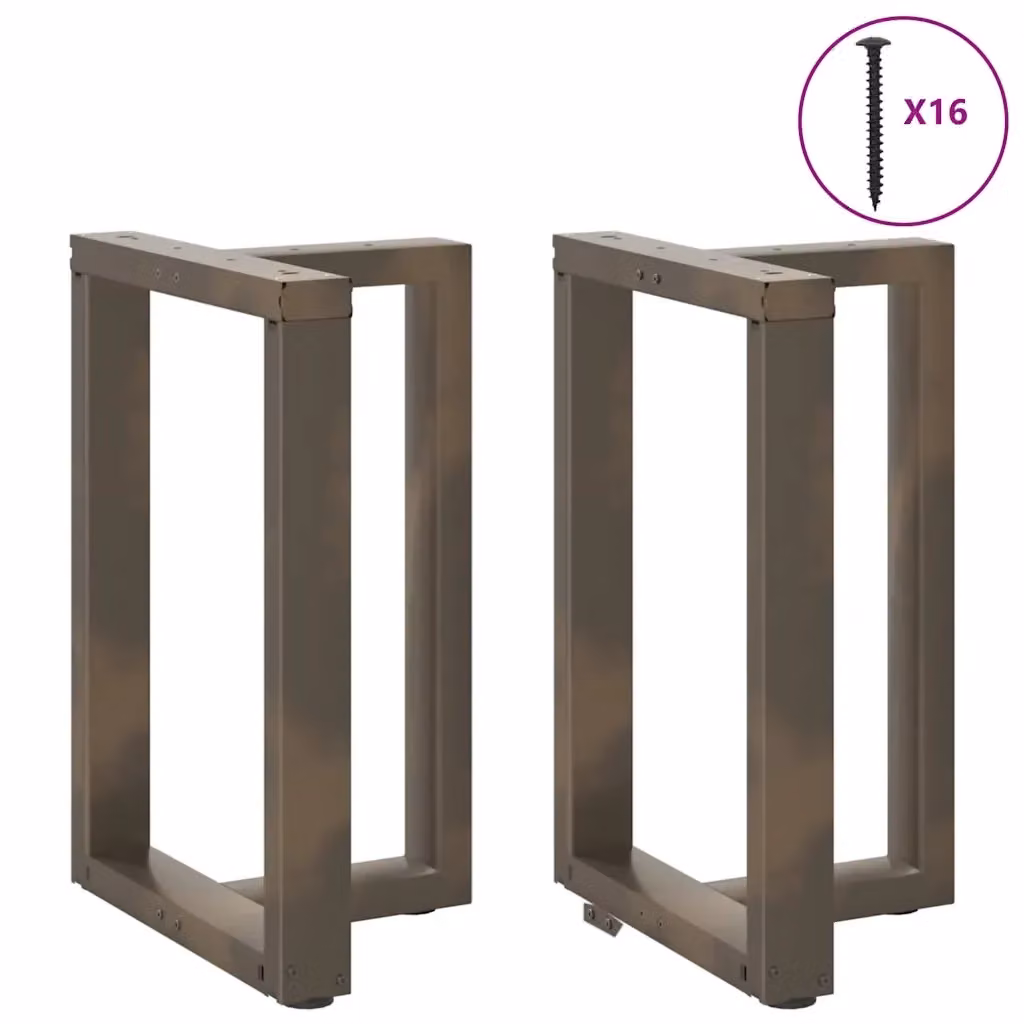 Coppia di gambe per tavolo da pranzo a forma di T vidaXL in metallo nero con design moderno, L/P/H: 60 x 35 x 73 cm