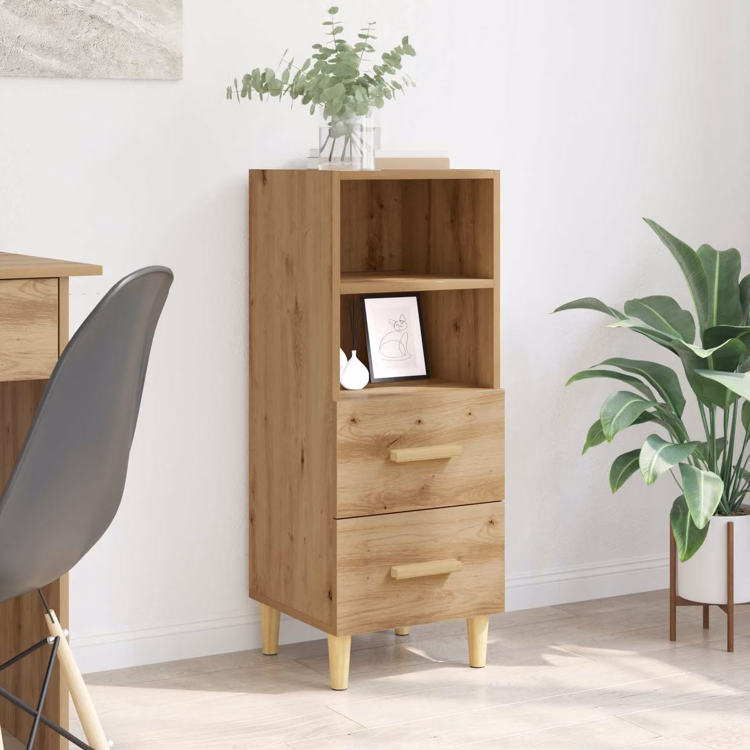Credenza moderna vidaXL in legno color marrone L/P/H: 34 x 34,5 x 90 cm
