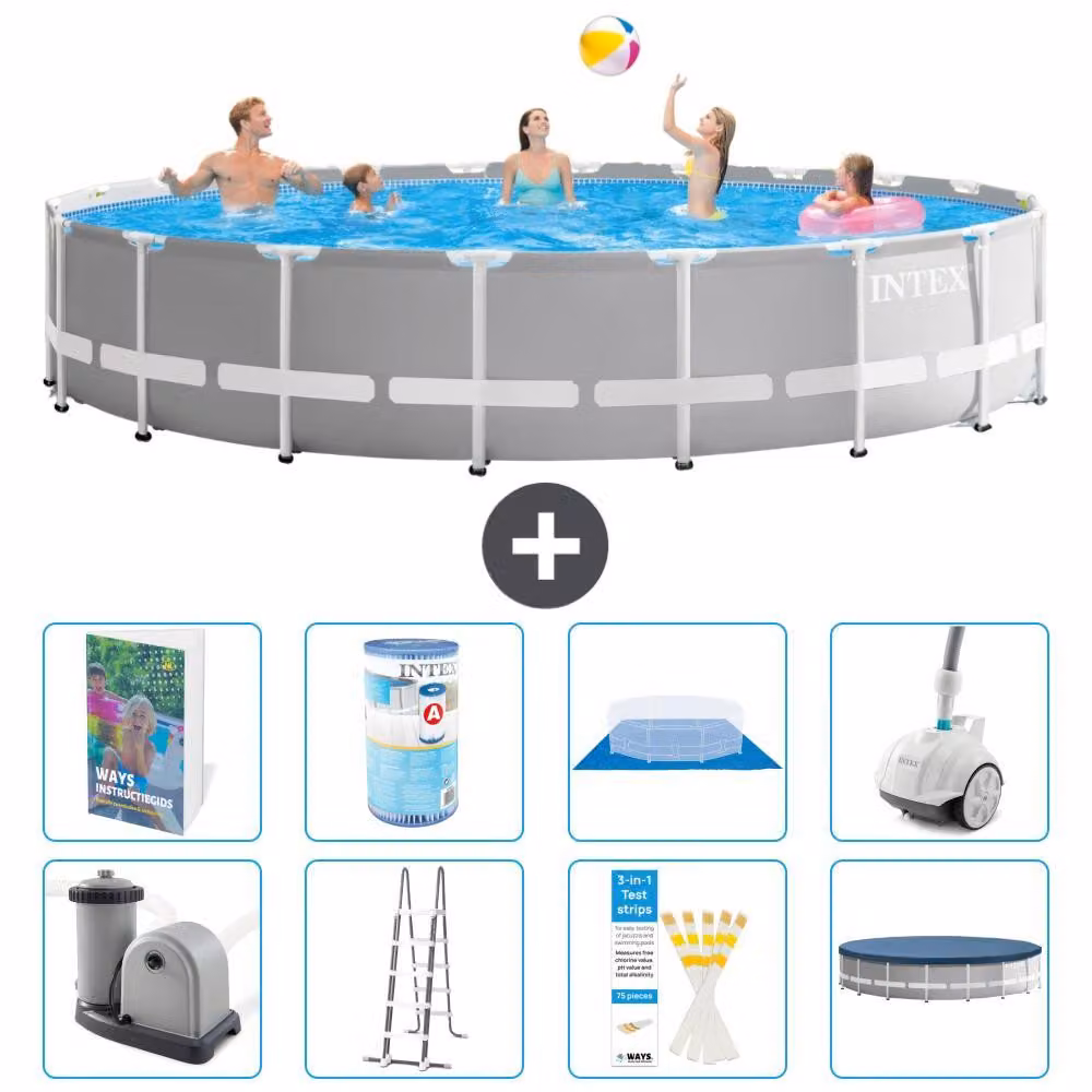 Struttura per piscina a forma di prisma - 610x132 cm - composta da 7 elementi - modello S549