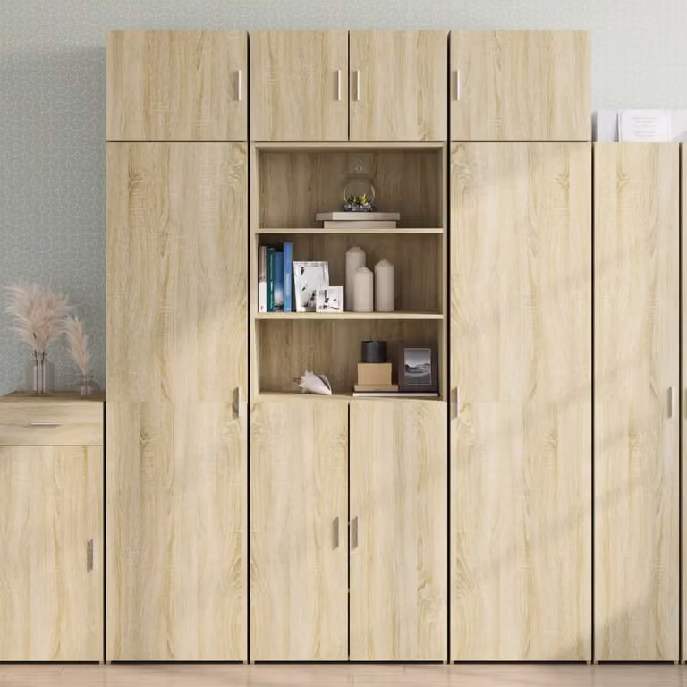 Credenza moderna vidaXL in legno Rovere Sonoma, colore marrone, L 70 cm x P 42,5 cm x H 185 cm