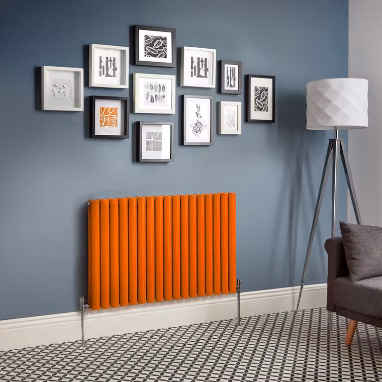 Radiatore di Design Orizzontale  Arancione (Sunset Orange) -  635mm x 1000mm  - Pannello Doppio  - Revive