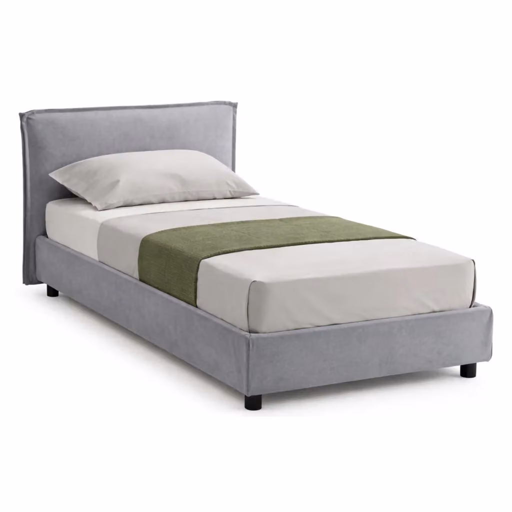 Letto Singolo Bruino DMORA con Base a Sollevamento, Grigio, L 80 x P 200 cm – 2