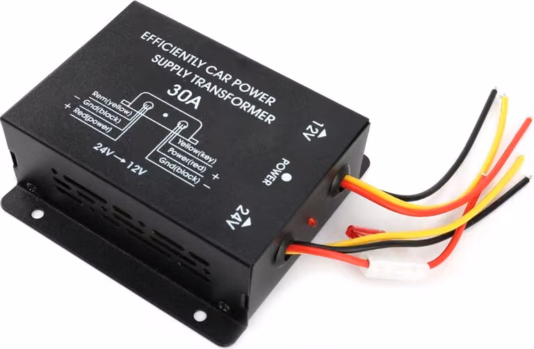 Convertitore di alimentazione per autoveicoli 30 A, convertitore step-down da 24 V a 12 V