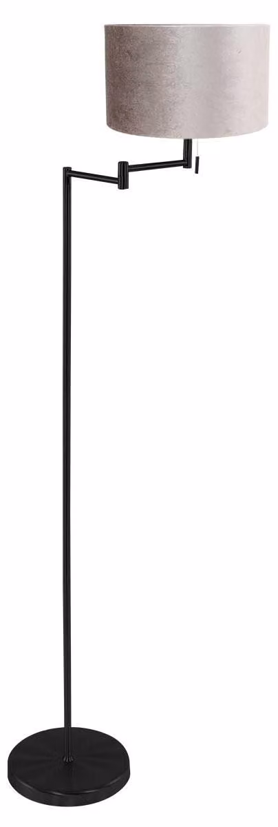 Lampada da terra - nero - Bella - metallo tessile - Ø 45cm - E27 - 3886ZW - Mexlite