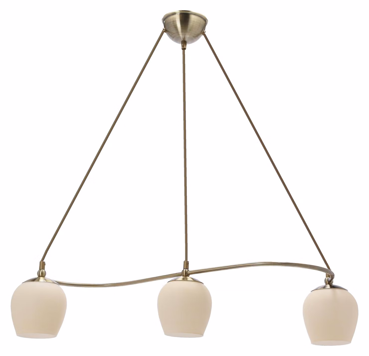 Lampada a sospensione rustica sopra il tavolo da pranzo SERANO - 3xE27, 60W, patina / crema