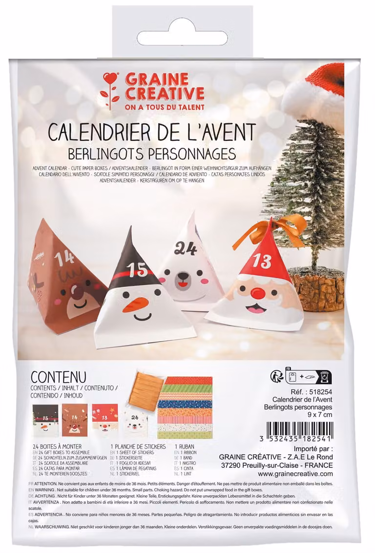 Graine Creative GC Calendario dell'Avvento Set di figure natalizie