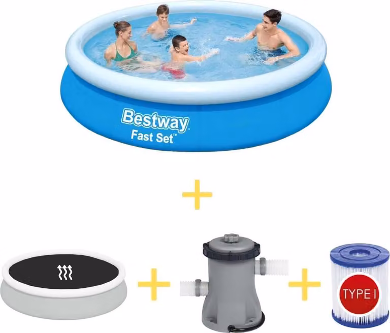 Bestway Pool - Fast Set - 366 x 76 cm - Include vela solare, pompa filtro e filtro