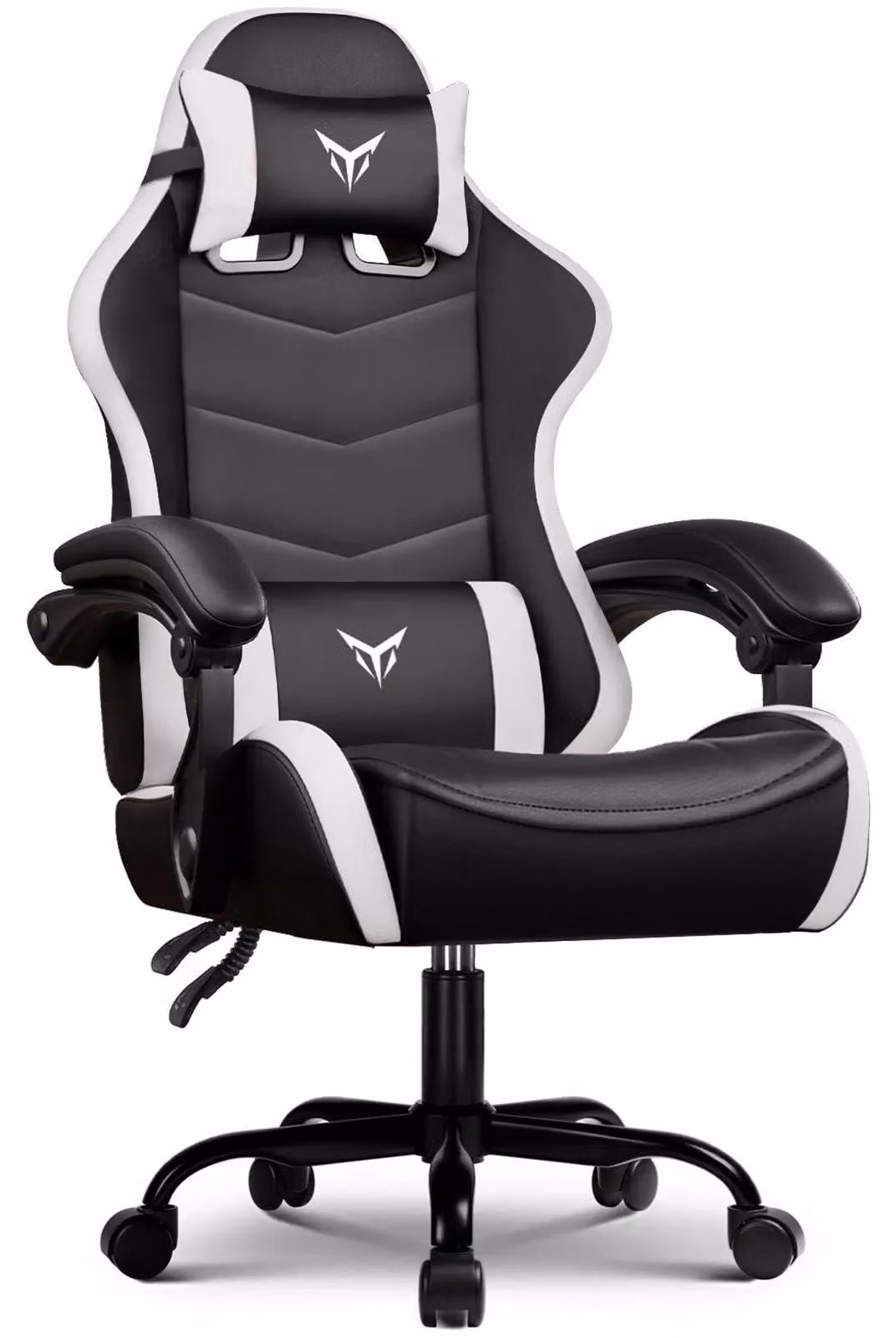Sedia da gaming / da ufficio - XGC02 - Ergonomica - Regolabile in altezza - Girevole a 360° - Braccioli - Rotelle - Pelle finta in PVC - Bianca