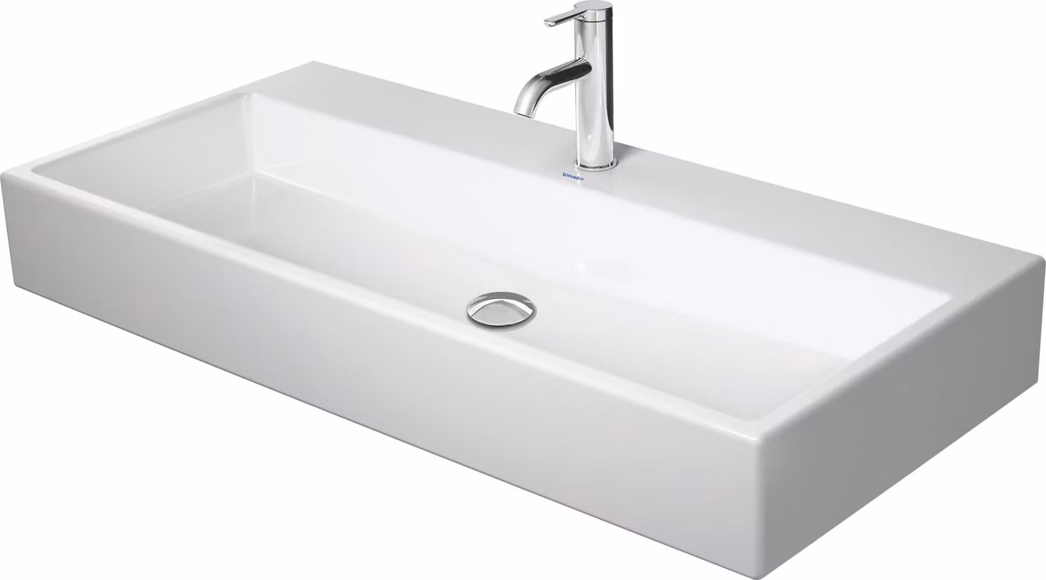 Duravit Vero Air Lavabo 100x47cm, sans trop-plein, avec table de robinetterie, 1 trou de robinet, rectifié, 2350100071, 2350100071