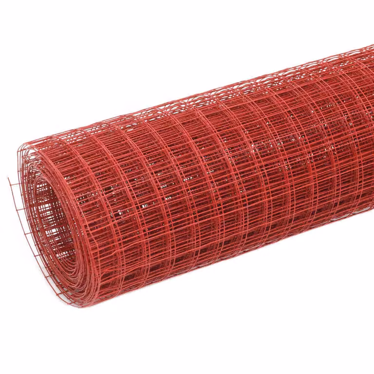 vidaXL Recinzione in filo d'acciaio con rivestimento in PVC 10x0,5 m rosso
