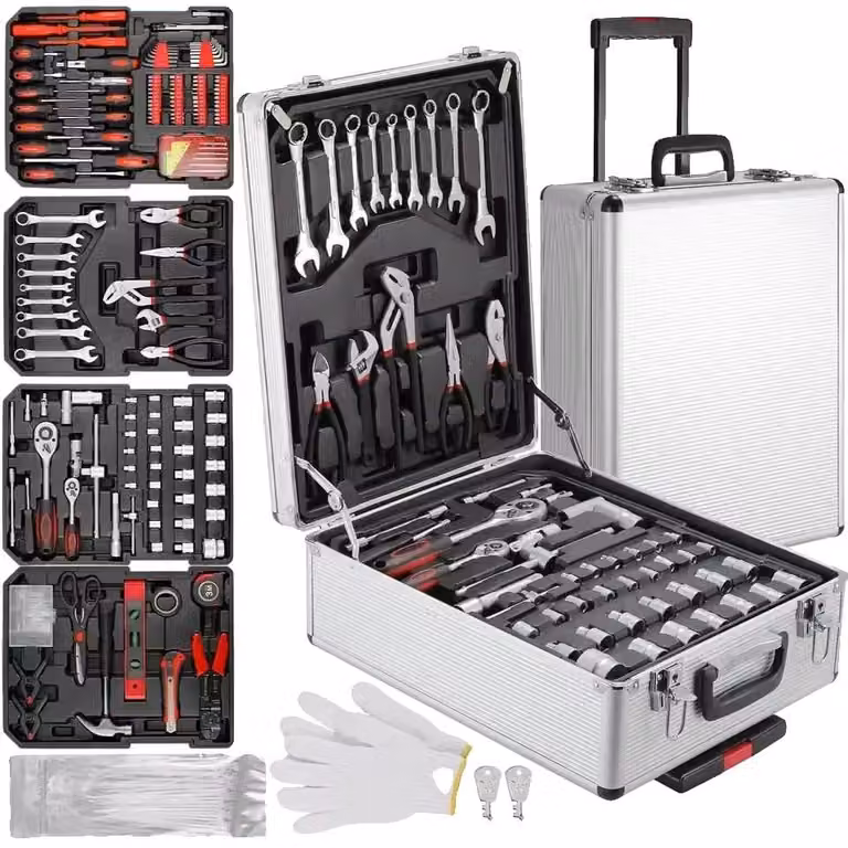 Set di utensili per meccanici, 799 pezzi, valigetta portatile con ruote