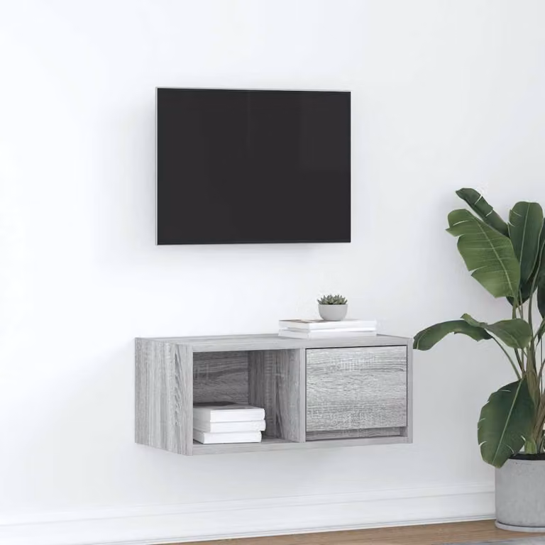 vidaXL Mobile Porta TV Moderno in Legno Multistrato Grigio Sonoma L: 60 cm, P: 31 cm, H: 25,5 cm