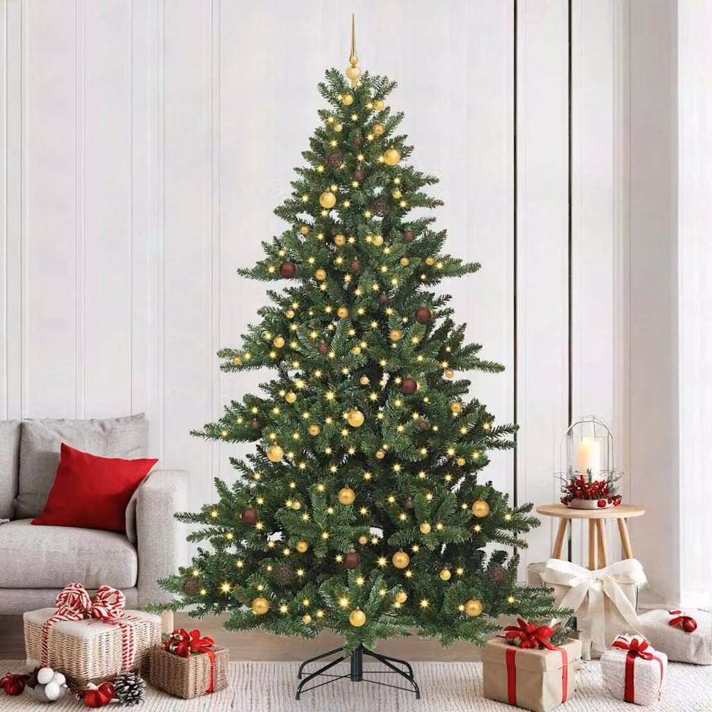 Maison Exclusive - Albero di Natale artificiale pieghevole, verde, 240 cm, in PVC e acciaio
