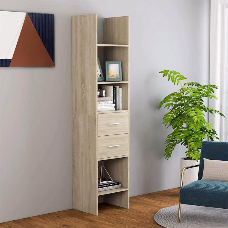 Libreria moderna vidaXL in legno multistrato e MDF, colore marrone e beige, L 40 cm x P 35 cm x H 180 cm