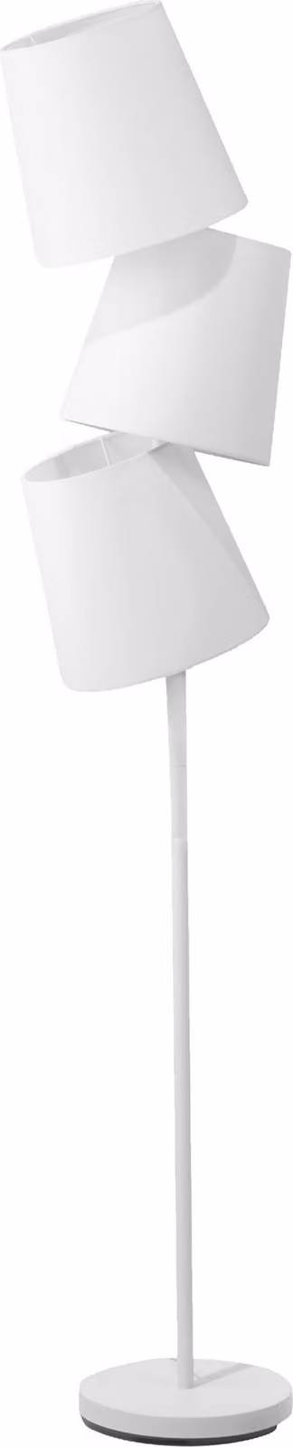 BELIANI Lampada da terra in metallo bianco crema 164 cm paralume in tessuto a 3 lampade cavo lungo con interruttore dal design retrò