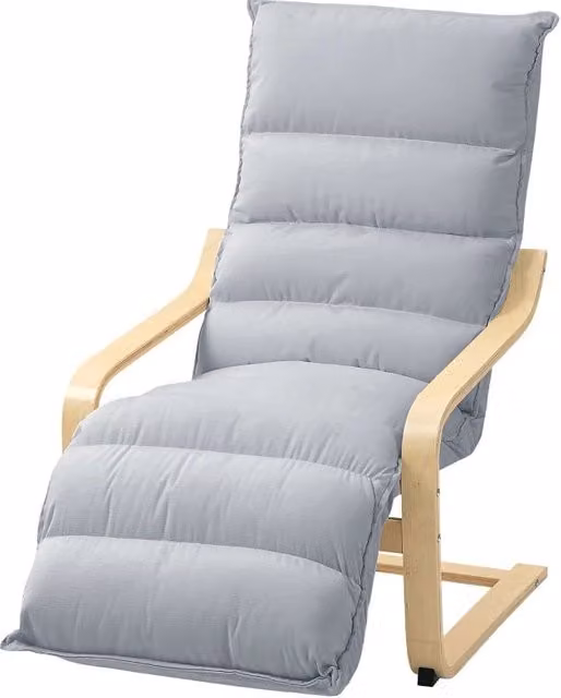 Poltrona relax con poggiapiedi regolabile 67x114x105 cm effetto velluto grigio chiaro