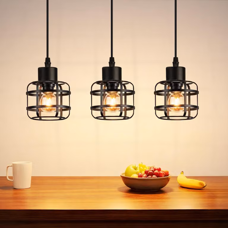 ZMH Lampade a sospensione Lampada da tavolo da pranzo Lampada a sospensione a 3 luci Lampada a sospensione E14 Lampada da tavolo da pranzo Lampada a sospensione nera Lampada a sospensione regolabile in altezza per soggiorno