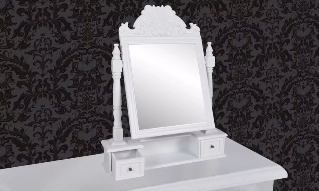 Toletta con Specchio Rettangolare Oscillante in MDF