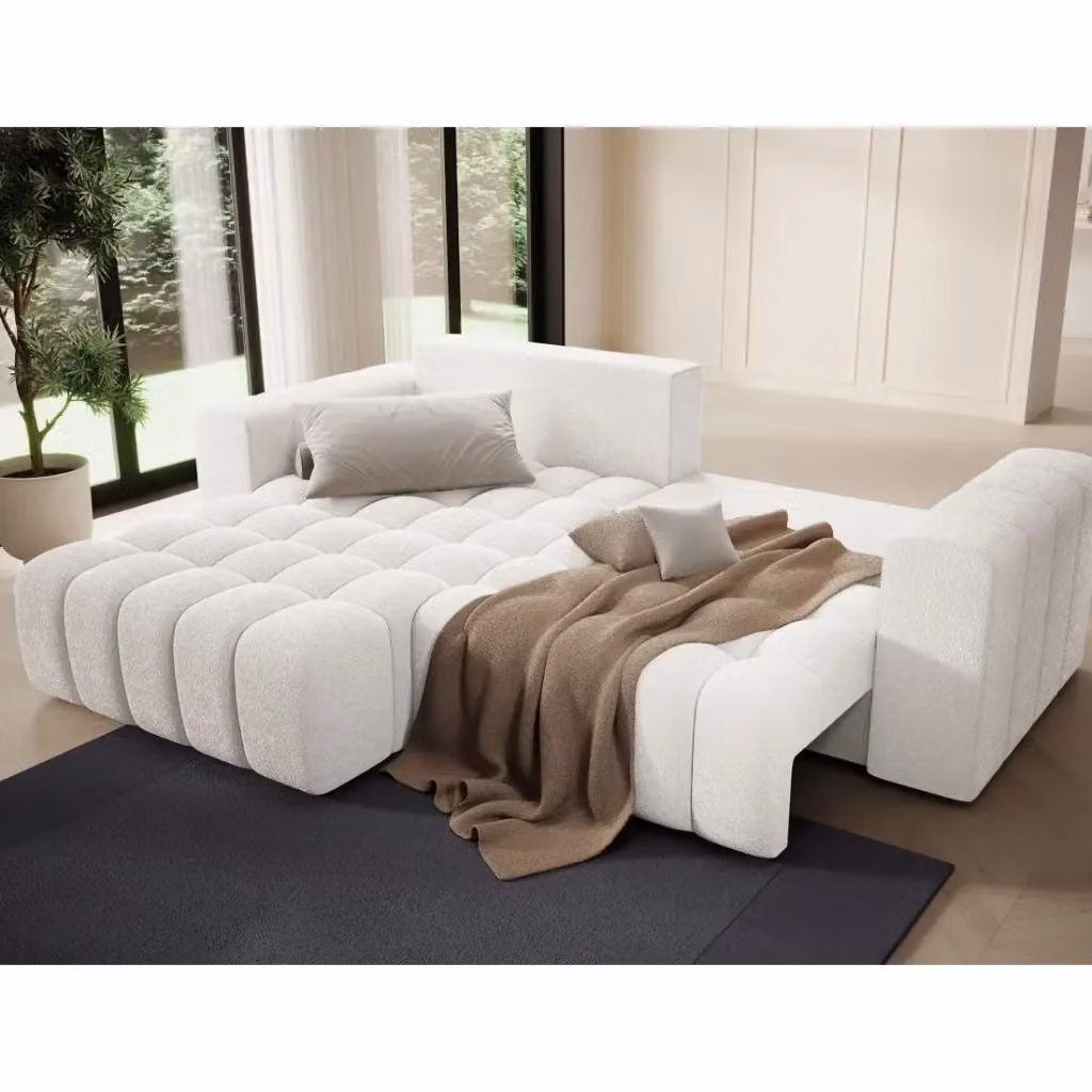 Divano angolare convertibile DORY MEUBLORAMA grigio e bianco con funzione letto e contenitore, angolo destro, L 250 cm x P 175 cm x H 92 cm – 2