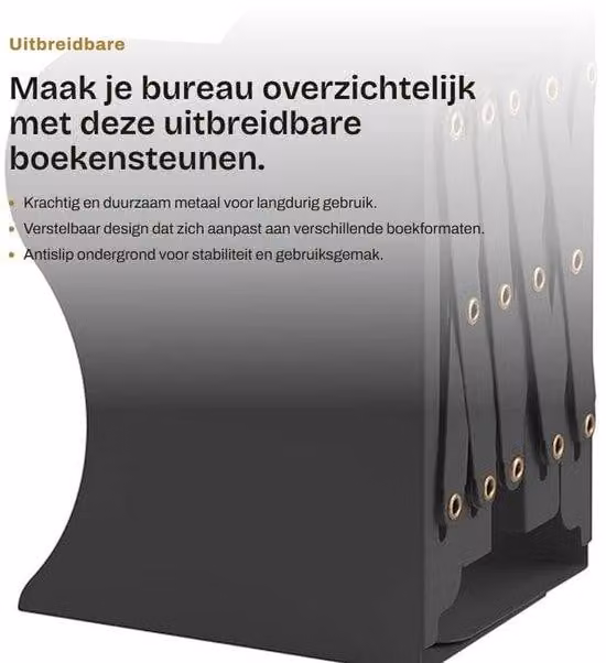 Portaoggetti metallico per libri, regolabile - Organizzatore da scrivania antiscivolo - Porta libri da utilizzare sulla scrivania - 19,5 x 14,6 cm