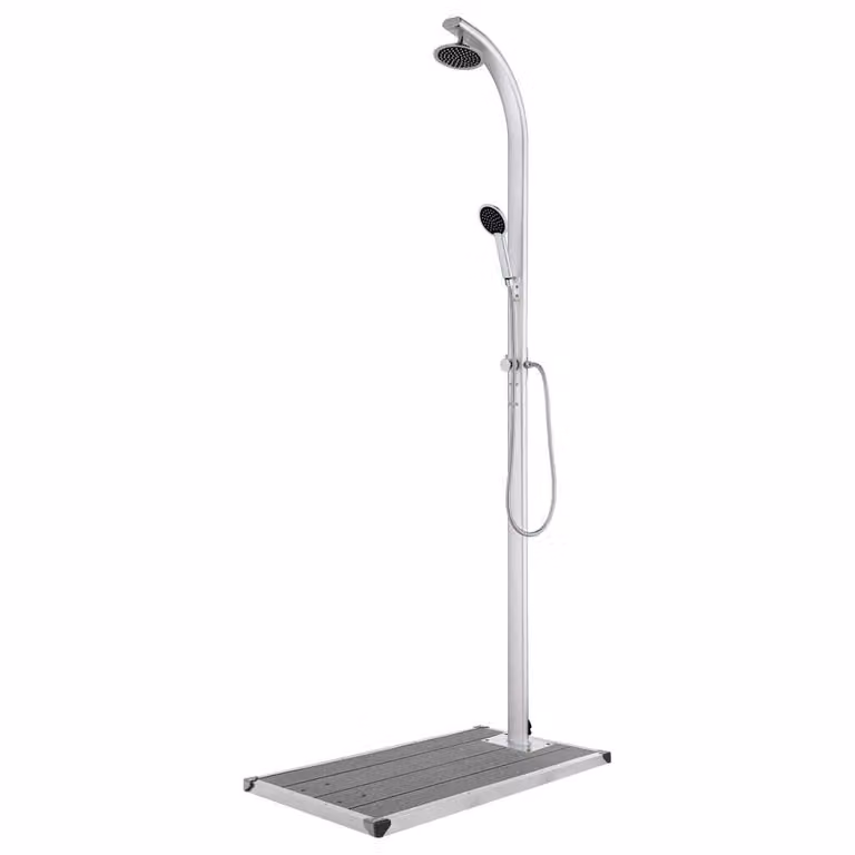 Maison Exclusive - Doccia da giardino con base grigia da 220 cm in alluminio