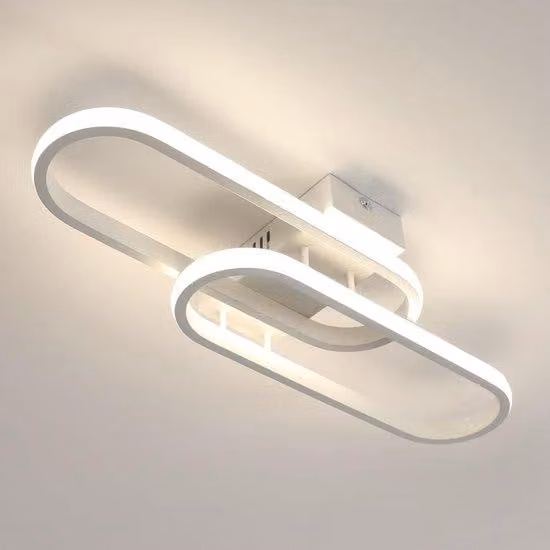 Lampada da tavolo moderna 32 W, 3600 lm, 4500 K, acrilico, 50 cm, bianca, per soggiorno e camera da letto - Illuminazione dal design che crea un'atmosfera naturale