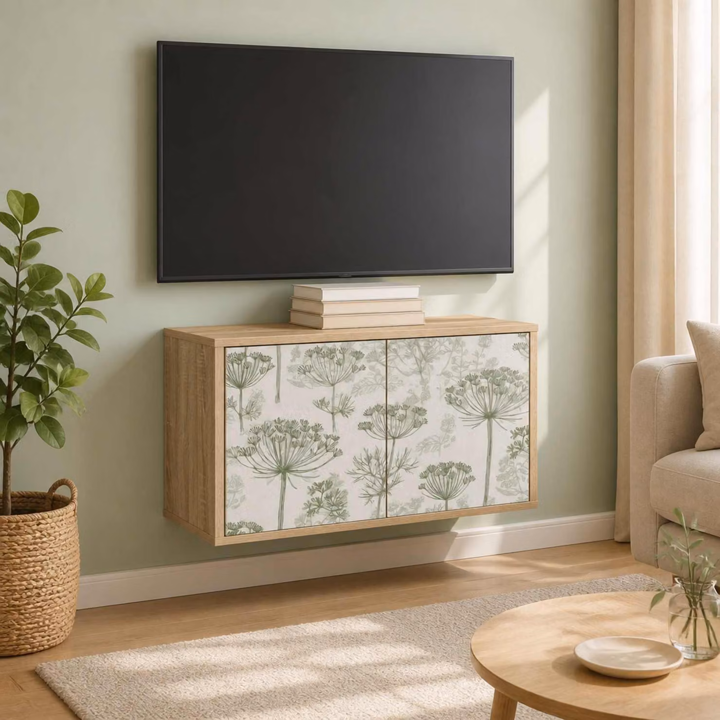 Mobile TV da parete vidaXL GOTHA in legno Rovere Sonoma, L 69 cm x P 33 cm x H 40 cm