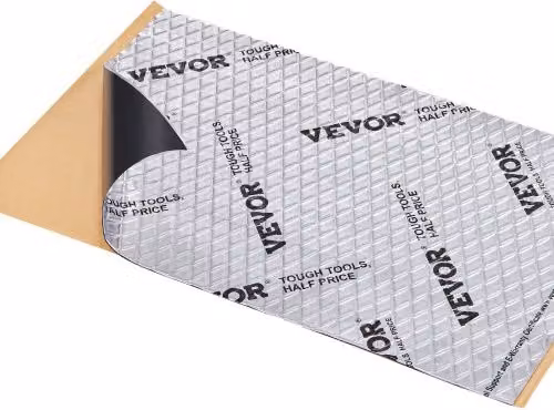 VEVOR Tappetino Fonoassorbente in Gomma Butilica Argento per Auto, Isolamento Acustico e Antirumore Tagliabile, 4,8m²