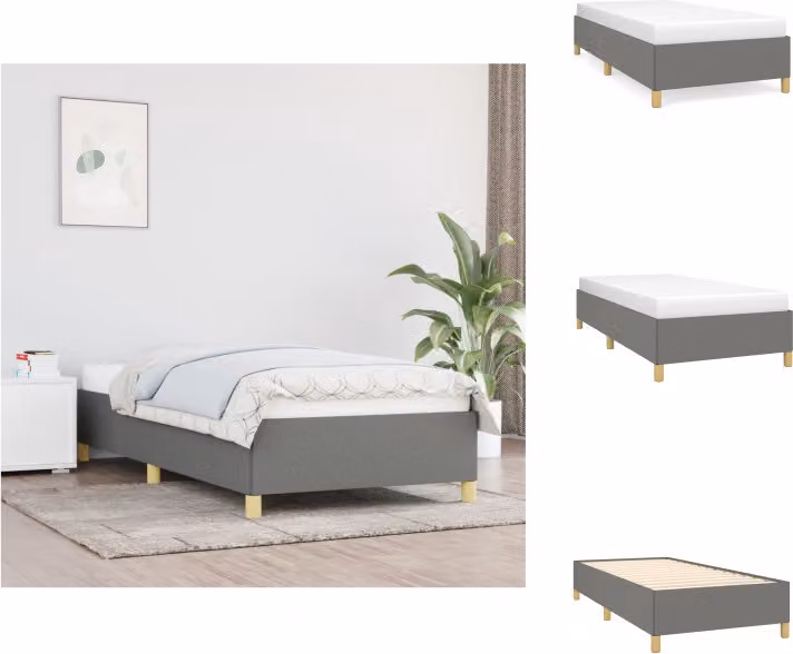 vidaXL Struttura letto grigio scuro 90x190 cm in tessuto - Letti e strutture letto