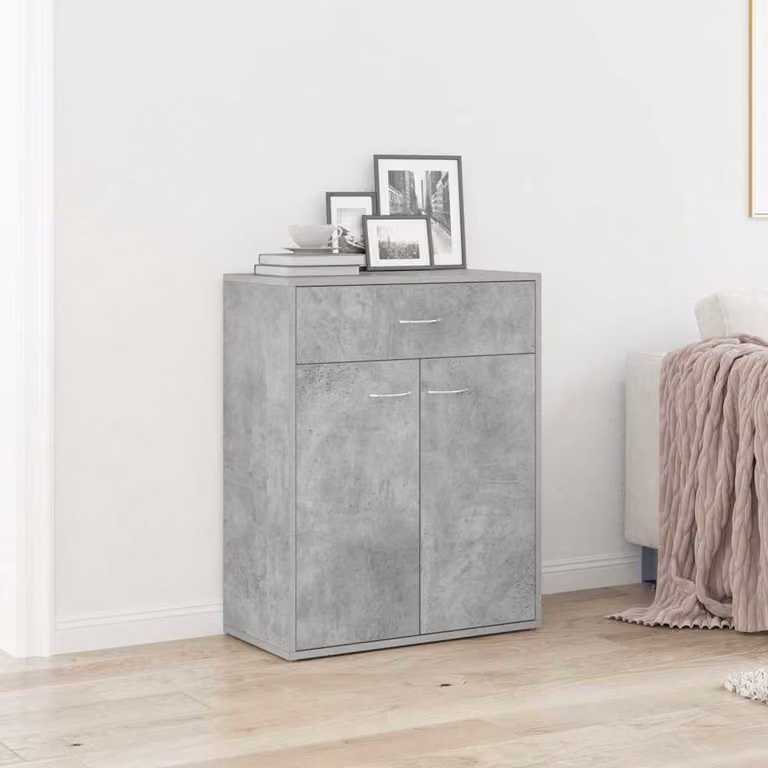 Credenza vidaXL Grigio in Legno MDF per Soggiorno e Sala da Pranza L: 60 cm, P: 30 cm, H: 75 cm
