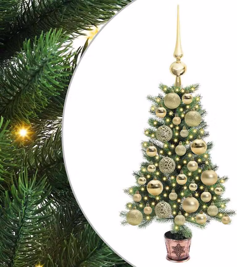 Albero di Natale con 150 LED con supporto Verde 65 cm PE