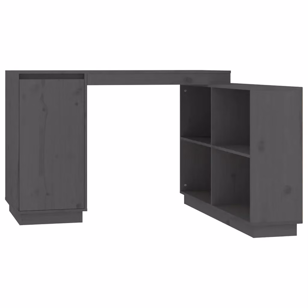 Scrivania da ufficio vidaXL in legno di pino grigio L: 110 cm, P: 50 cm, H: 75 cm – 2