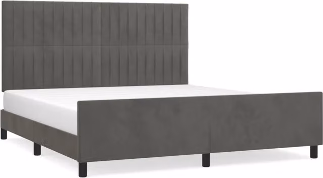 Letto matrimoniale | Letto per adulti | Giroletto senza Materasso Grigio Scuro 160x200 cm Velluto