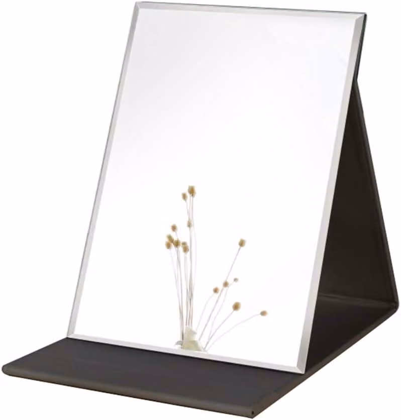 Specchio da trucco portatile di grandi dimensioni, super HD, 17x12,5 cm, pieghevole, ideale per l'uso domestico e in viaggio